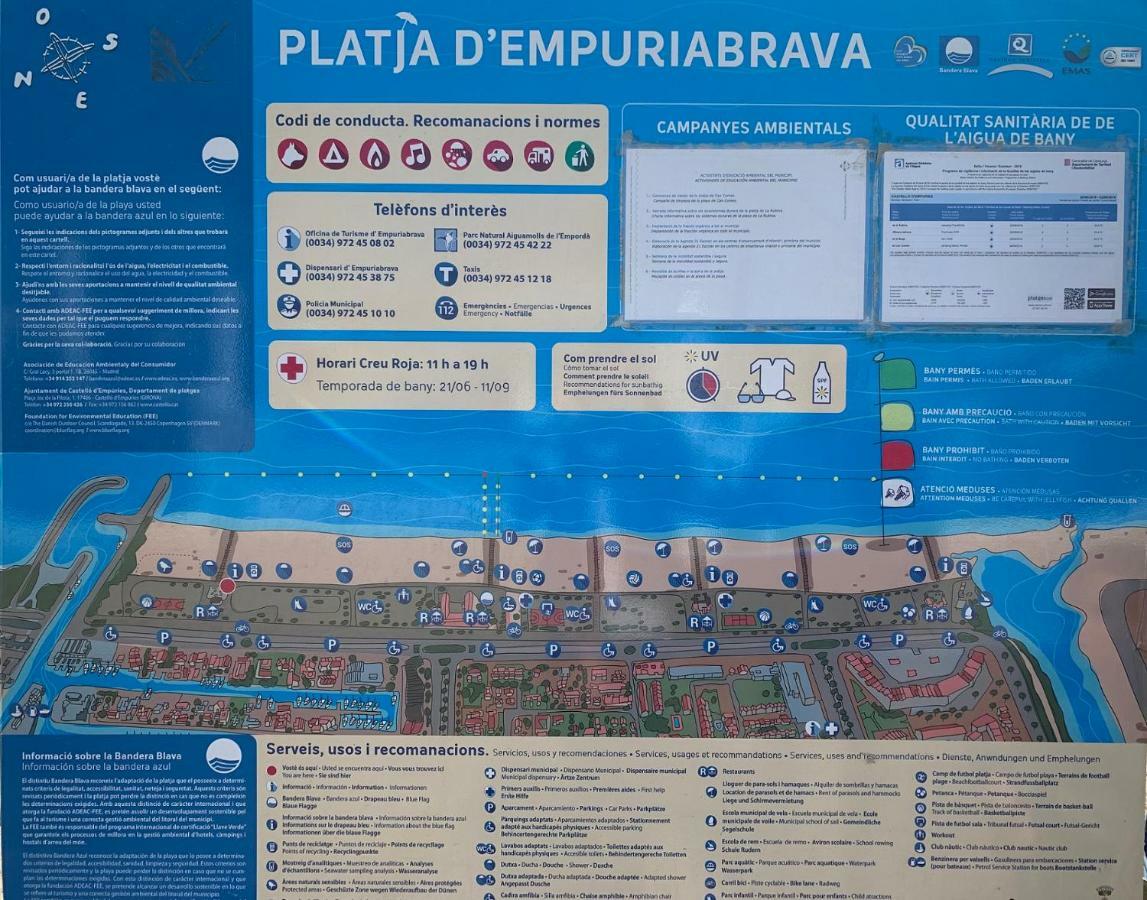 Apartamento 1ª Linea De Mar -Wifi- Aire Acondicionado Empuriabrava Bagian luar foto